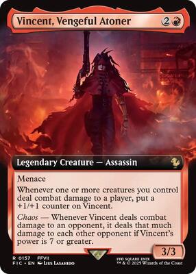 Vincent, Vengeful Atoner (Extended Art) card from Commander: FINAL FANTASY