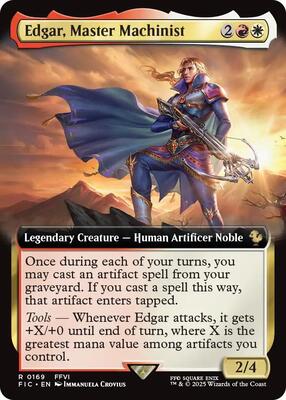 Edgar, Master Machinist (Extended Art) card from Commander: FINAL FANTASY