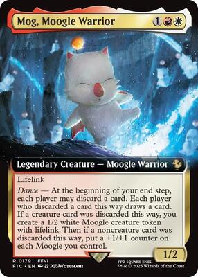 Mog, Moogle Warrior (Extended Art) card from Commander: FINAL FANTASY