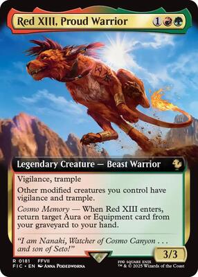 Red XIII, Proud Warrior (Extended Art) card from Commander: FINAL FANTASY