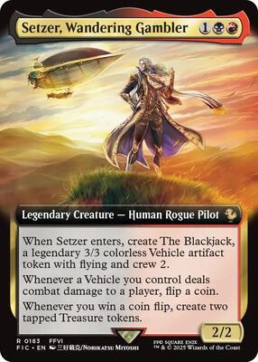Setzer, Wandering Gambler (Extended Art) card from Commander: FINAL FANTASY