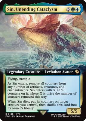 Sin, Unending Cataclysm (Extended Art) card from Commander: FINAL FANTASY