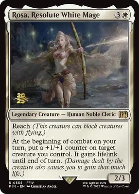 Rosa, Resolute White Mage card from Prerelease Cards
