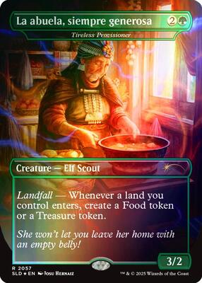 La abuela, siempre generosa - Tireless Provisioner (Rainbow Foil) card from Secret Lair Drop Series