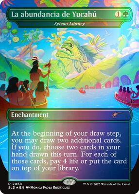 La abundancia de Yucahú - Sylvan Library (Rainbow Foil) card from Secret Lair Drop Series