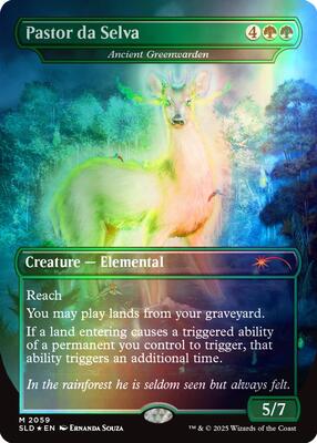 Pastor da Selva - Ancient Greenwarden (Rainbow Foil) card from Secret Lair Drop Series