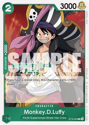 Monkey.D.Luffy (Beginners Deck Party [ST-23] - [ST-28] Participation Pack) card from One Piece Promotion Cards