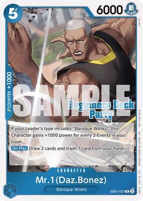 Mr. 1 (Daz.Bonez) (Beginners Deck Party [ST-23] - [ST-28] Participation Pack) card from One Piece Promotion Cards