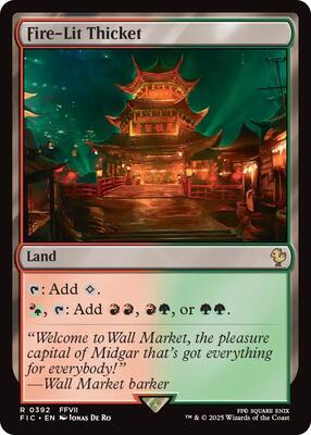 Fire-Lit Thicket (Surge Foil) card from Commander: FINAL FANTASY
