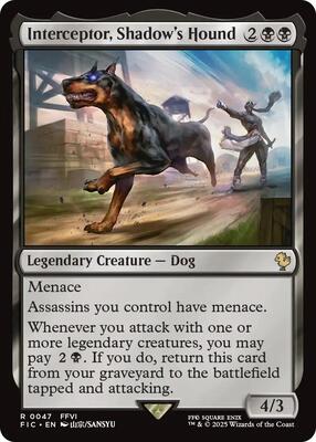 Interceptor, Shadow's Hound (Surge Foil) card from Commander: FINAL FANTASY