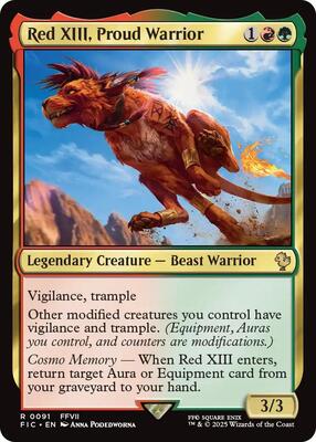 Red XIII, Proud Warrior (Surge Foil) card from Commander: FINAL FANTASY