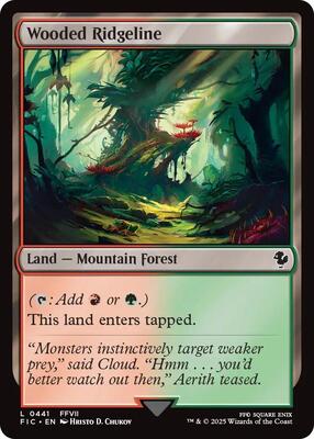 Wooded Ridgeline (Surge Foil) card from Commander: FINAL FANTASY