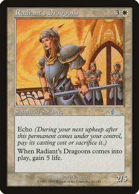 Radiant's Dragoons card from Urza's Legacy