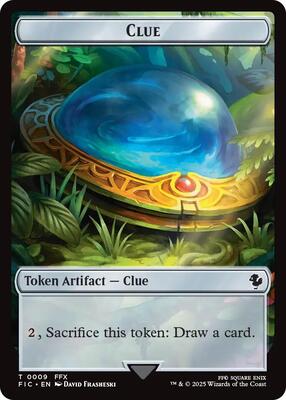 Clue // Treasure Double-Sided Token (Surge Foil) card from Commander: FINAL FANTASY