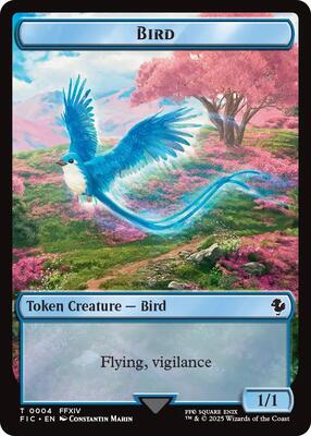 Bird // Hero (0004) Double Sided Token card from Commander: FINAL FANTASY