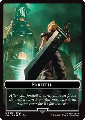 Foretell // Treasure Double-Sided Token (Surge Foil) card from Commander: FINAL FANTASY