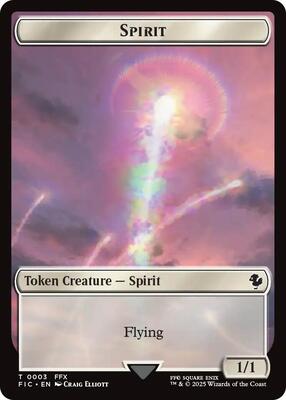 Spirit // Hero (0003) Double-Sided Token card from Commander: FINAL FANTASY