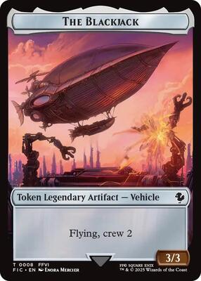 The Blackjack // The Monarch Double-Sided Token (Surge Foil) card from Commander: FINAL FANTASY