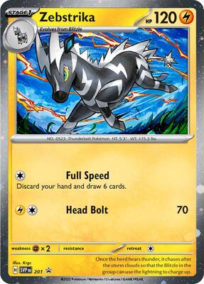 Zebstrika - 201 (Cosmos Holo) card from SV: Scarlet & Violet Promo Cards