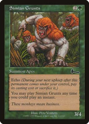Simian Grunts card from Urza's Legacy