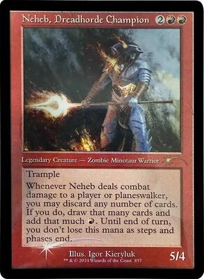 Neheb, Dreadhorde Champion (Retro Frame) card from Secret Lair Drop Series