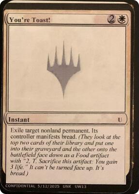 You're Toast! card from Un-Known Event Playtest Cards