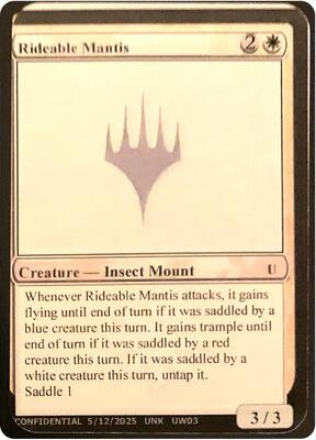 Rideable Mantis card from Un-Known Event Playtest Cards