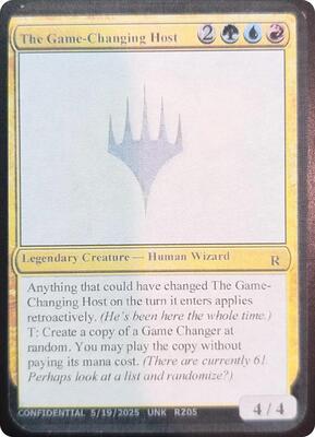 The Game-Changing Host card from Un-Known Event Playtest Cards
