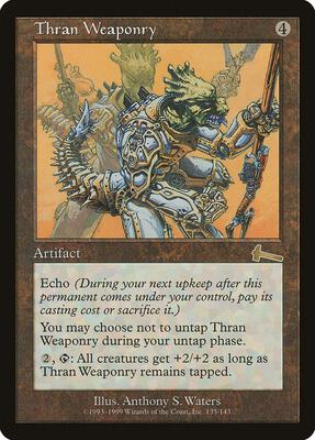 Thran Weaponry card from Urza's Legacy