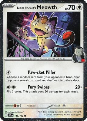 Team Rocket's Meowth (Cosmos Holo) card from Miscellaneous Cards & Products