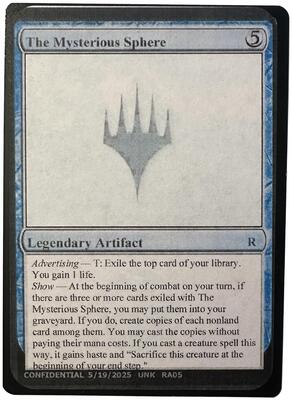 The Mysterious Sphere card from Un-Known Event Playtest Cards