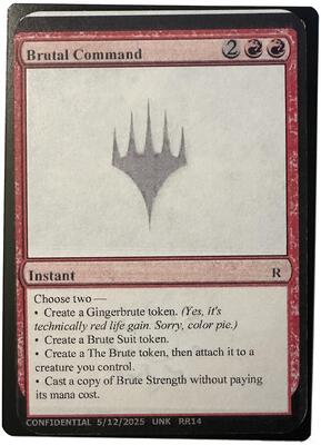 Brutal Command card from Un-Known Event Playtest Cards
