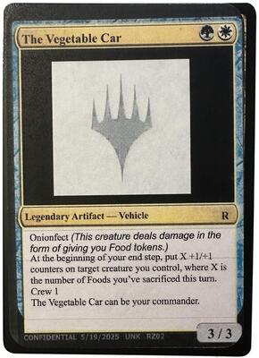 The Vegetable Car card from Un-Known Event Playtest Cards