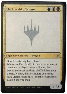 The Herald of Numot card from Un-Known Event Playtest Cards
