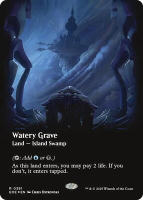 Watery Grave (Borderless) (Galaxy Foil) card from Edge of Eternities