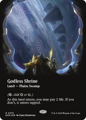 Godless Shrine (Borderless) (Galaxy Foil) card from Edge of Eternities