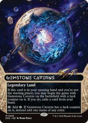 Gemstone Caverns (0016) (Borderless) card from Edge of Eternities: Stellar Sights