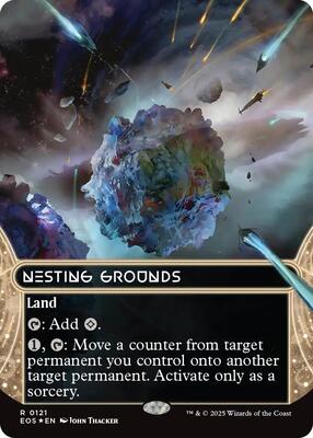 Nesting Grounds (0121) (Borderless) (Galaxy Foil) card from Edge of Eternities: Stellar Sights