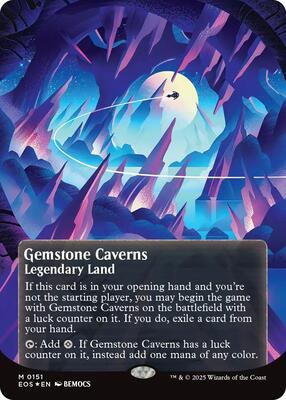 Gemstone Caverns (0151) (Borderless) (Galaxy Foil) card from Edge of Eternities: Stellar Sights