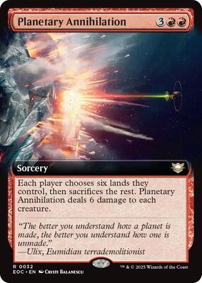 Planetary Annihilation (Extended Art) card from Commander: Edge of Eternities