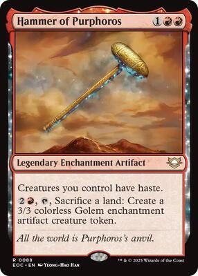 Hammer of Purphoros card from Commander: Edge of Eternities