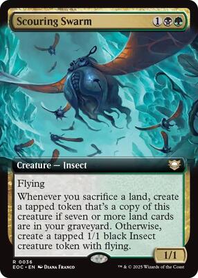 Scouring Swarm (Extended Art) card from Commander: Edge of Eternities