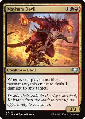 Mayhem Devil card from Commander: Edge of Eternities