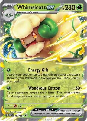 Whimsicott ex card from SV: White Flare