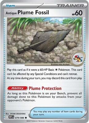 Antique Plume Fossil card from SV: White Flare