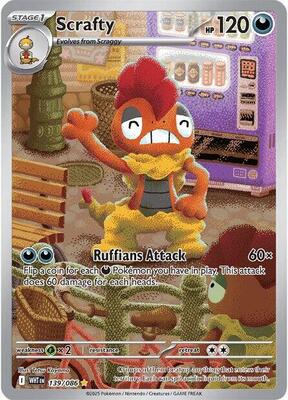 Scrafty - 139/086 card from SV: White Flare