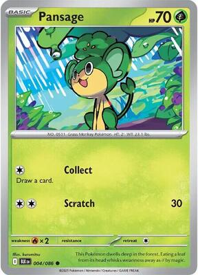Pansage card from SV: Black Bolt