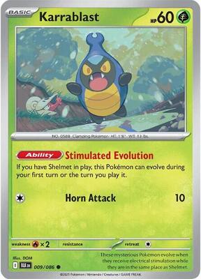 Karrablast card from SV: Black Bolt