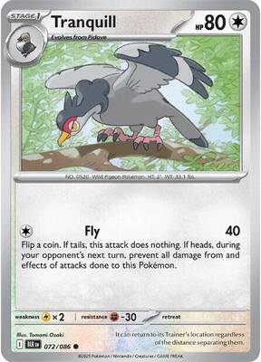 Tranquill card from SV: Black Bolt