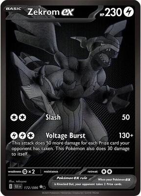 Zekrom ex - 172/086 card from SV: Black Bolt